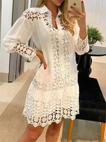 Summer Long Sleeve Lace Splicing Cutout 2